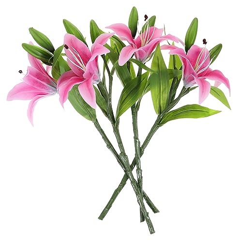Holibanna Centrotavola Fiori Artificiali 4 Pezzi Bouquet Finto Giglio Decorazioni Matrimonio Feste Tavola