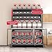 Industrial 6-Tier Kitchen Bakers Rack with Flip-Up Doors, Microwave Stand, Carbon Steel Storage Organizer Pegboard Hooks, Adjustable Shelves, Space Solution(61CM)