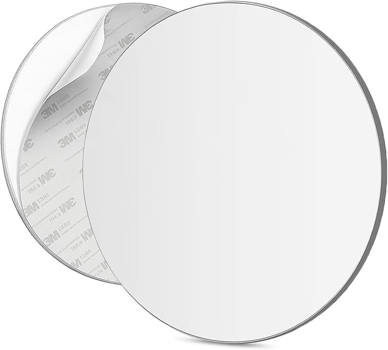 Espelho redondo Mavoro para banheiro, acrílico, adesivo 3M, 22,86 cm