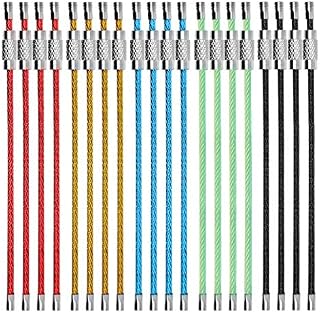 Wire Key Chains Stainless Steel Cable Key Loop Ring 20pack 6.0 Inches Colored Nylon Coated Aircraft Keychains for Hiking Luggage ID Tags Keepers Outdoor