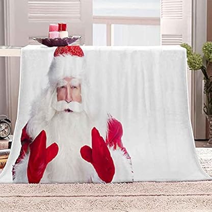 YHDNP Kuscheldecke Flanell Fleecedecke Für Erwachsene Und Kinder Weihnachtsmann Drucken 3D Kinder Wohndecke Decke Couchdecke Sofadecke 130x150cm Flauschige Weiche& Warme Sofa Kuscheldecken – Bild 4