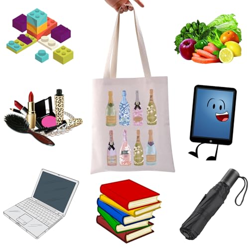 WCGXKO Funny Champagne Lover Gift Home Bar Merch Themed Flour Sack Tote Shopping Bag (Moet)3