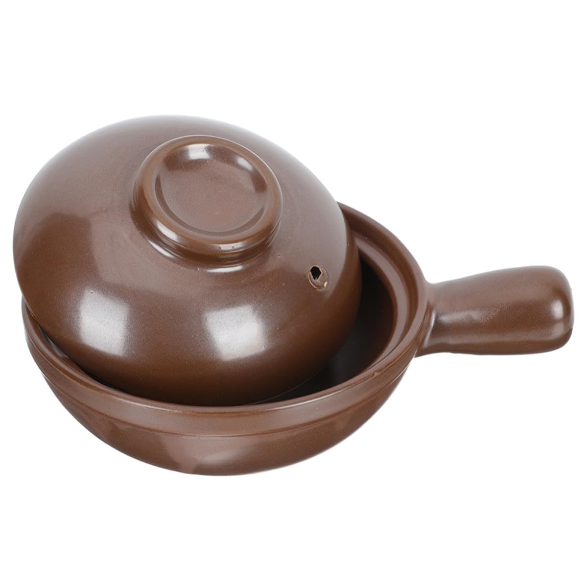 Cazuela de Barro de 950ml Asa Lateral y Tapa Ventilada