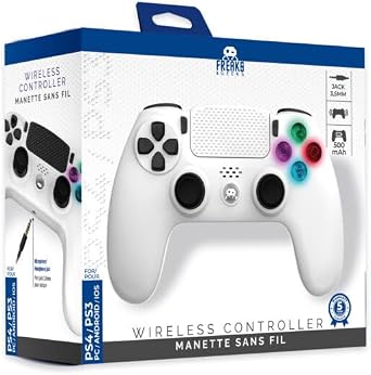Freaks and Geeks -Wireless Controller for PS4 with 3,5mm jack slot - LED - White