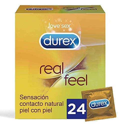 Durex Preservativos Real Feel Sensacion Contacto Natural 24 Condones