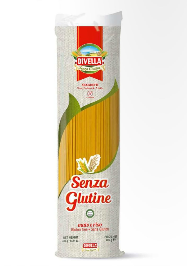 Divella Gluten Free Spaghetti, 16 oz. (Pack of 8) - Authentic Italian Gluten Free Pasta Made with Maize and Rice Flour, Perfect 'Al Dente' Texture for Every Dish