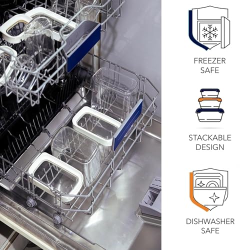 Image of Airtight Kitchen Containers Pack of 1, 1100ML | BPA Free Stackable Jar, Modular Storage, Pantry Organiser, Fridge & Dishwasher Safe, Stain Resistant, Clear & Transparent lid (White)