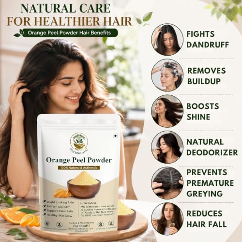 Image of Pure Orange Peel Powder (200Gram) Face Pack Santra Chilka Powder