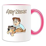 Taza de pelo marrón para veterinario (tema de diseño de carrera, opciones de color), cualquier nombre/mensaje en su único – Vets4Pets veterinario médico animal cirujano veterinario perro cachorro ocupación