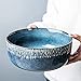 Gaojian Vintage Ceramica Insalatiera, Grande Braciere, personalità Gradiente Blu Profondo Ramen Soup Bowl