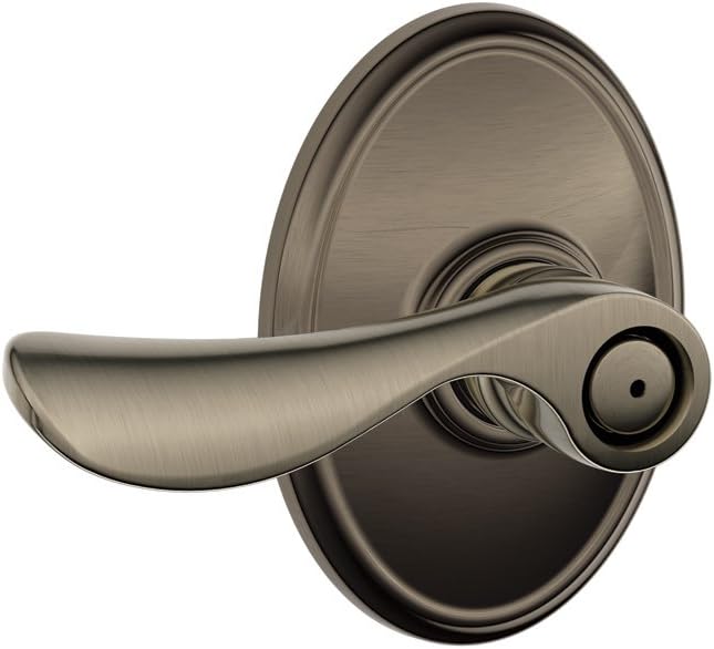 Schlage F40CHP620WKF Wakefield Collection Champagne Privacy Lever, Antique Pewter