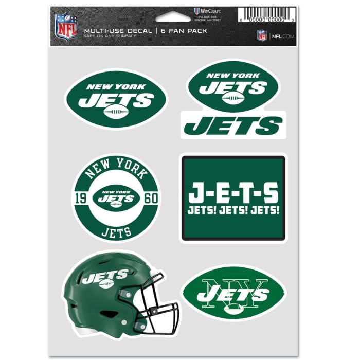 NFL New York Jets Mehrzweckbogen mit 6 Aufklebern
