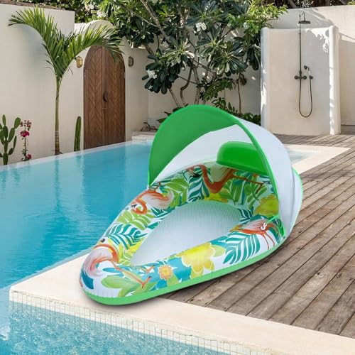 Bouées piscine contre les coups de soleil avec auvent ajustable