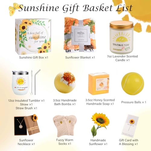 ZRFMIB-Sunflowers-Gift-Baskets-for-Women-11-Pcs-Birthday-Gift-Get-Well-Soon-Gift-Basket-Relaxing-Care-Package-Unique-Gifts-for-Her-Mom-Sister-Wife-Girlfriend-Daughter-Female-Friends