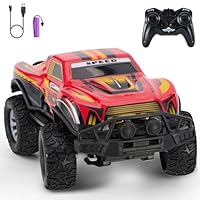 JOYBLI Remote Control Cool Off-Road Vehicle Truck, 2.4GHz RC Car with LED Lights, 1:20 Scale Off-Road Vehicle, Red RC Truck,Remote Control car from a Long Distance,Gifts for Children (RED)