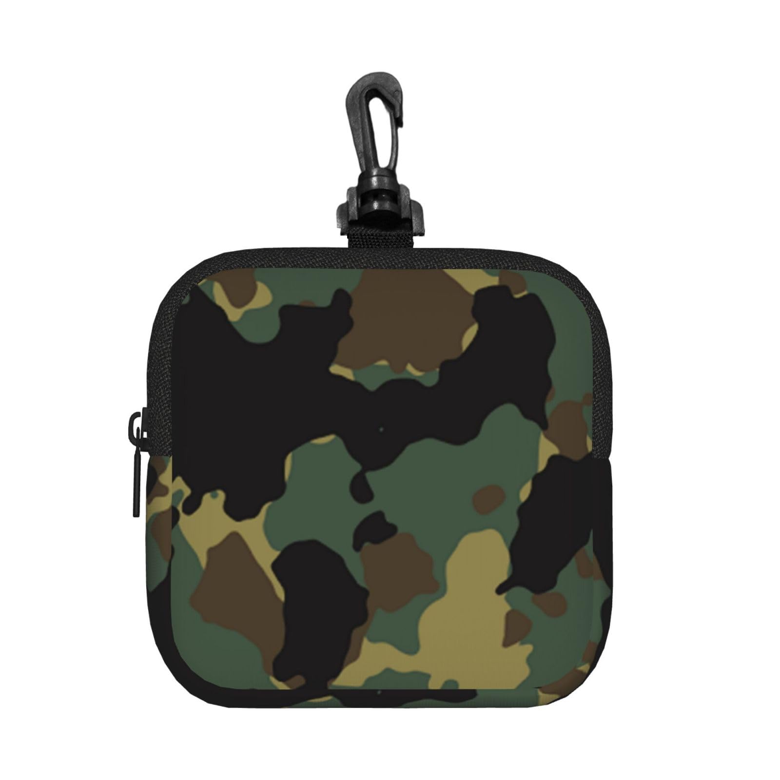 Ercgad Unisex Black Camouflage Pattern Print Square Storage Bag Travel Toiletry Cosmetic Organizer Pouch Lightweight Reusable