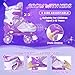 Nattork Kids Roller Skates for Girls Kids, 4 Sizes Adjustable Girls Roller Skates for Ages 3-12 with Light up Wheels & Safety Protection - Cool Birthday Gift for Indoor Outdoor Sports