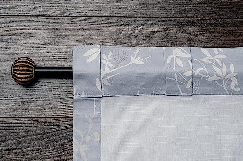 Image of Maison d' Hermine Curtains for Living Room 100% Cotton 84 inch Length One Panel Light Filtering Curtains for Bedroom Windows with Rod and Loop Pockets Drapes (Louxor Blue, 50 inch W x 84 inch L)