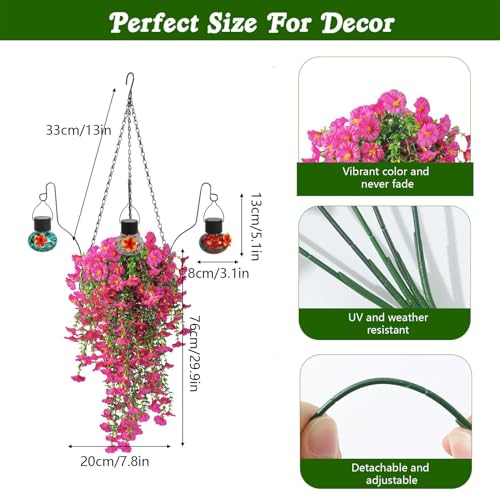 Flores artificiales al aire libre resistentes al sol para balcones y terrazas 6