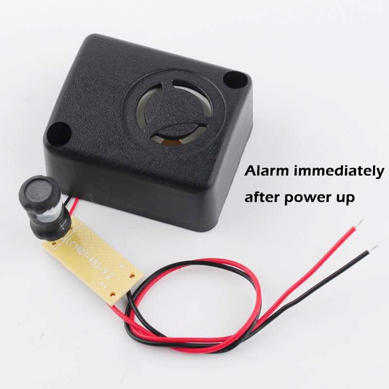 Miniatura 3 de 2 unids 12 V DC negro mini alarma piezoeléctrica sirena 110dB seguro seguro alarma antirrobo zumbador de alto decibelio para coche