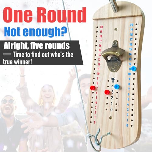 Hook and Ring Toss Game Bottle Opener Ring Toss Game for Indoor Outdoor Party Man (Fun & Competitive Version- Big Size)