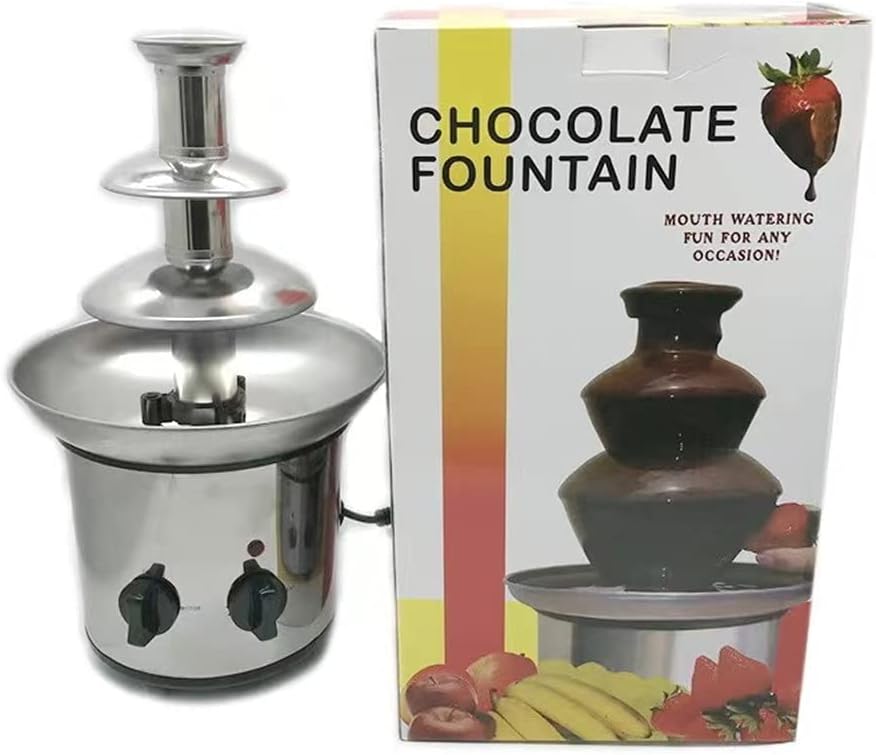 Electric Chocolate Fountain Waterfull Chocolate Melting Machine Chocolate Mixer Blender Stainless Steel Chocolate Fondue Creative Design Chocolate With Heating Fondue Machine DIY Waterfall For Party (110V, Three Layers)