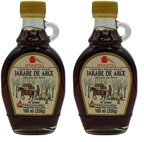 WINNETOU - Sirope de Arce, Jarabe de Arce 100% Natural, Maple Syrup, Canadá #2 Ámbar/Grado A - 250 g (Paquete de 2)
