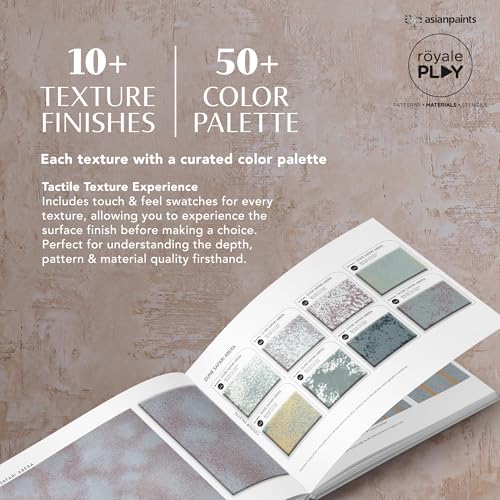Image of Asian Paints Royale Swatch Book Imprints Collection Touch & Feel Organizer Journal with 10+ Play Texture and 50+ Color Sample for Fabric Industry Designer Artist (Pack of 1, Multicolor)