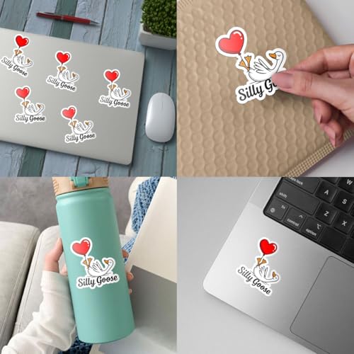 Image of 3pcs Certified Silly Goose Funny Sticker Pack, Silly Goose Love Meme Humor Design, Die Cut Waterproof Vinyl Decal for Laptop, Water Bottle, Phone, Window, Helmet, Goose Lover Gift 3 Inches