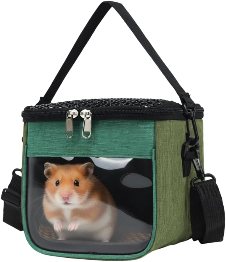 Small Animal Carrier Bag, Oxford Cloth Hamster Travel Bag Breathable Small Animal Pouch for Hamsters, Sugar Gliders, Guinea Pigs, Chinchillas