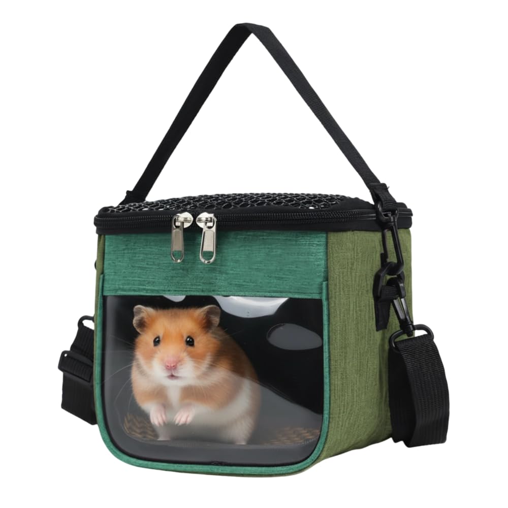 Small Animal Carrier Bag, Oxford Cloth Hamster Travel Bag Breathable Small Animal Pouch for Hamsters, Sugar Gliders, Guinea Pigs, Chinchillas