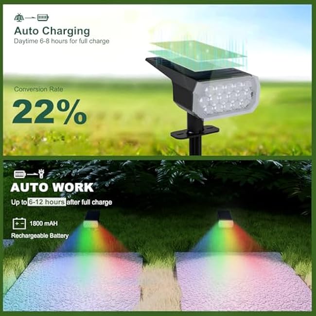 Solar Lights Solar Spot Lights Landscape Spotlights Multicolor 2 Pack