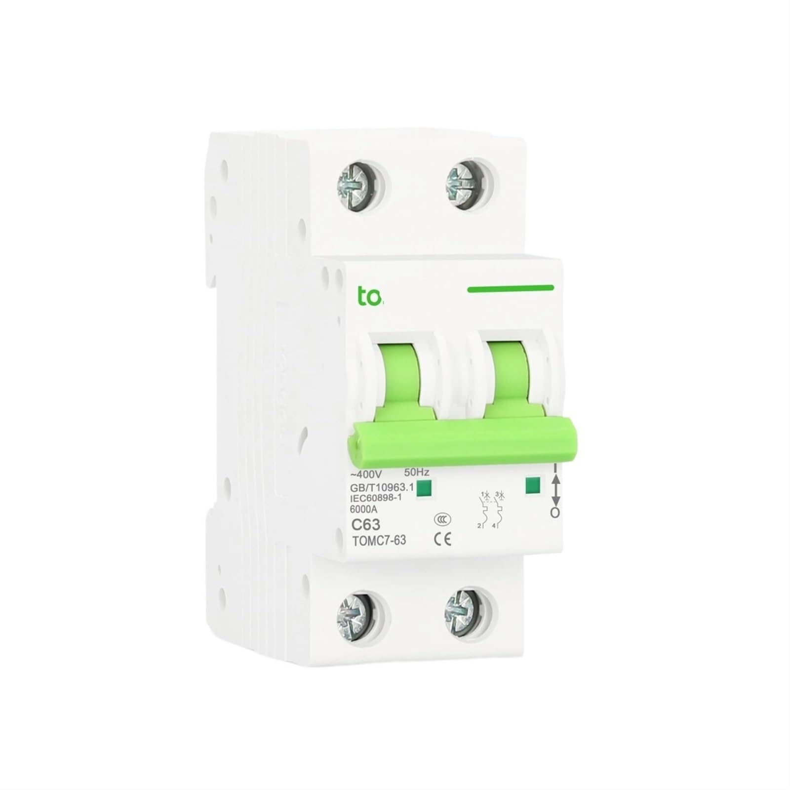 Interruttore magnetotermico curva C 1P 2P 1A 6A 10A 16A 20A 25A 32A 40A 50A 63A 6KA 110V/230V 50/60HZ(1,C1)