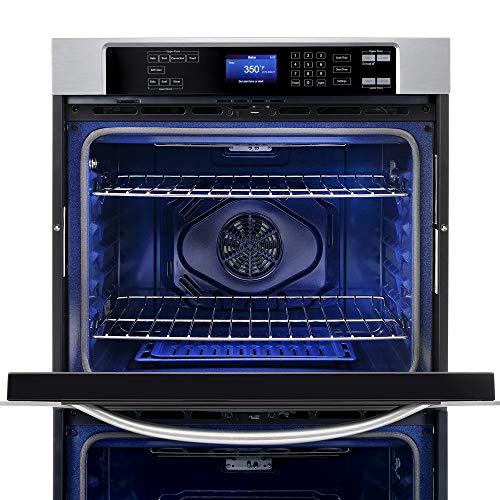 Cosmo COS-30EDWC 30 in. Electric Double Wall Oven with 5 cu. ft. Capacity, Turbo True European Convection, 7 Cooking Modes, Self-Cleaning in Stainless Steel