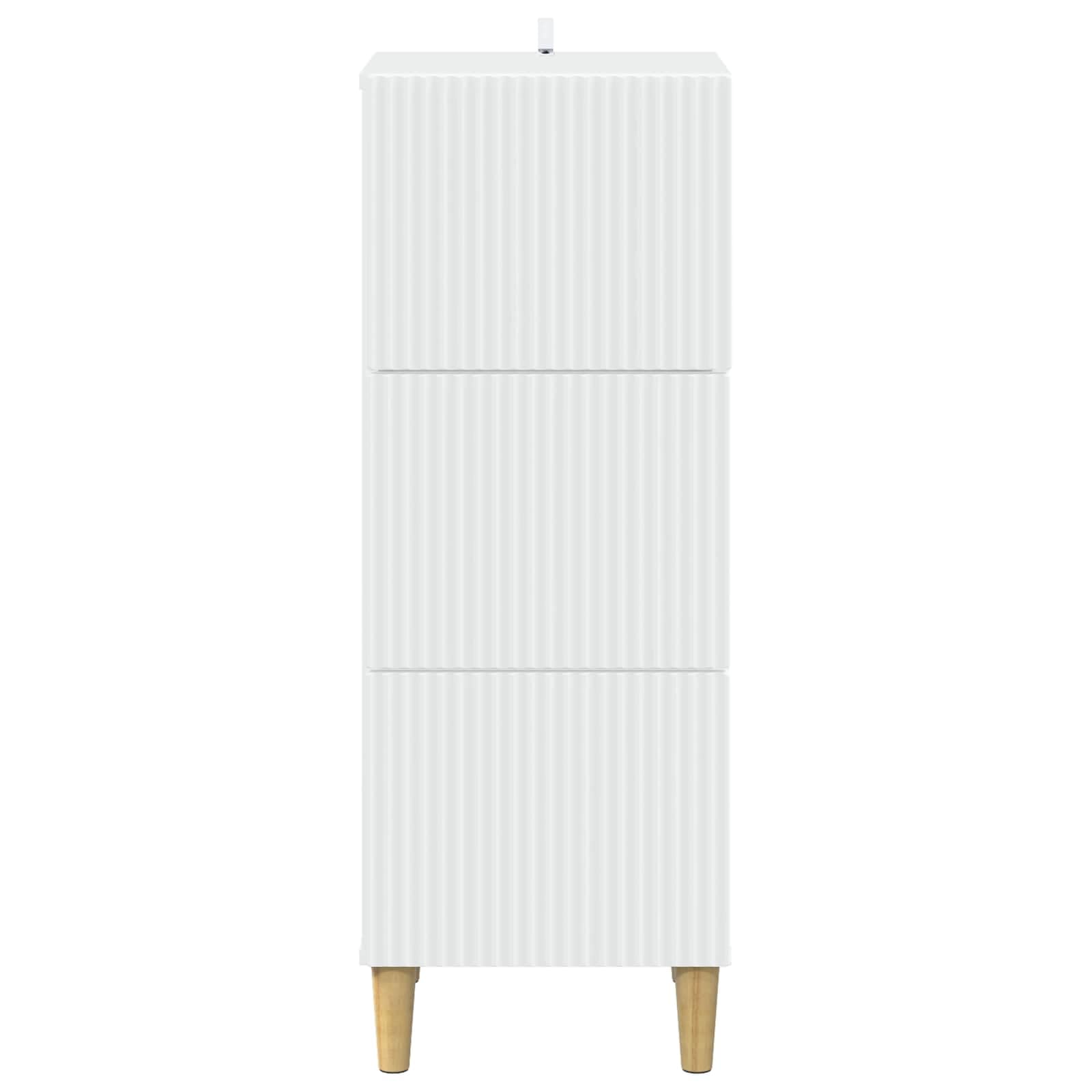 Cabinet De Tiroirs Blanc 33 x 34,5 x 90 cm Bois D'ingénierie