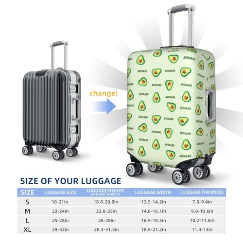 VOSERY Travel Luggage Cover - Green Avocado Washable Suitcase Covers Protector Fits 18-32 Inch Luggage4