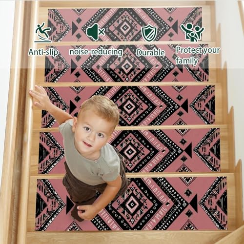 Tapis d'escalier antidérapants 20,3 x 76,2 cm à haute adhérence pour intérieur - 4