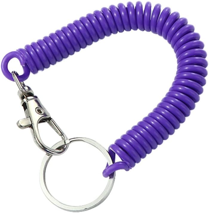 Spring Rope Key Ring 1 Pcs Safety Wrist Coil Anti-lost Metal Keyring Spring Lanyard Elastic Key Cord Clasp