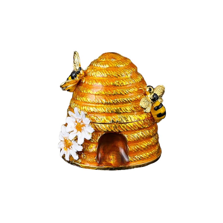 Pudełko na biżuterię ze emalii aluminiowej w kształcie pszczół - dekoracyjne miejsce do przechowywania akcesoriów domowych(Goldcolor)