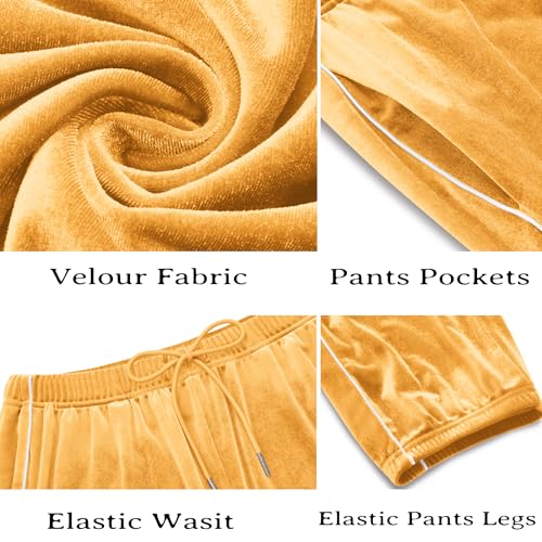 COOFANDY Velour Sweatsuits for Men Casual Track Suit 2 Piece Set Sweatshirt and Sweatpants