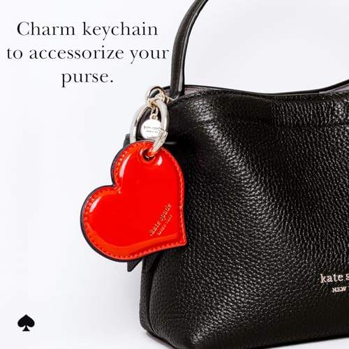 Image of kate spade new york AirTag Charm Keychain - Heart-Shaped AirTag Holder | Stylish & Lightweight AirTag Holder with Luxe Gold Ring Clip for Bags, Luggage, Keys & More - Classic Red Heart-Shaped Design