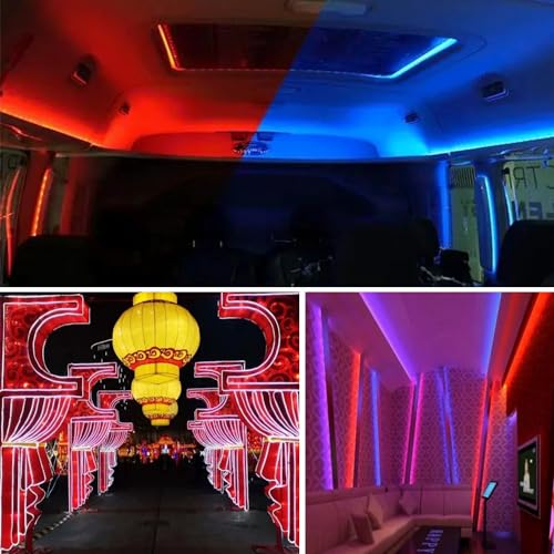 Image of AC110-130V LED Strip Lights,Dimmable 10000LM 16.4ft /5m SMD 2835 600 LEDs Waterproof IP44 LED Lights Strip Ribbon, More Brightness Than Low Voltage LED Strip Lights (Red)