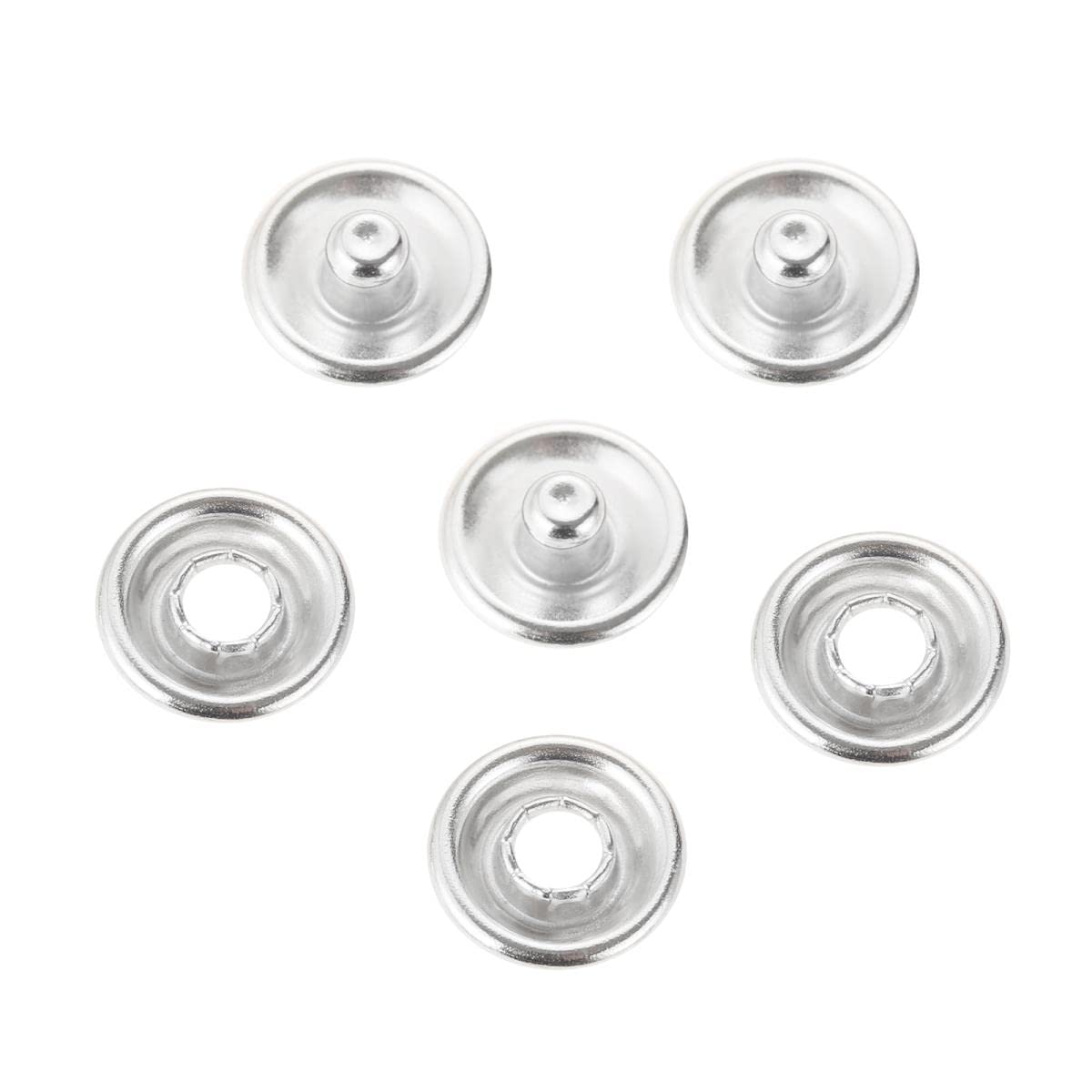 200set Ojales Kit de sujetadores a presión 9.5 mm 10 colores Botones Pernos de presión de metal Botón de anillo de punta para ropa Zapatos Bolsa Cuero DIY-200 juegos sin herramientas