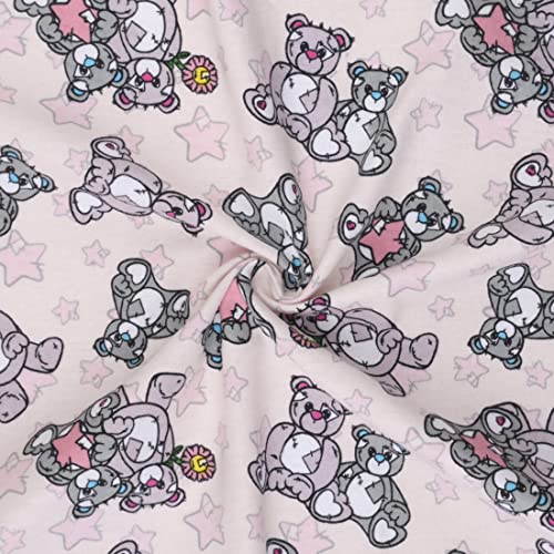 Luxurious Pink Teddy Star Flannel Fabric - Soft, Double Brushed Cotton for Quilting and Crafts by the Yard 3 Luxurious Pink Teddy Star Flannel Fabric - Soft, Double Brushed Cotton for Quilting and Crafts by the Yard - Image 2