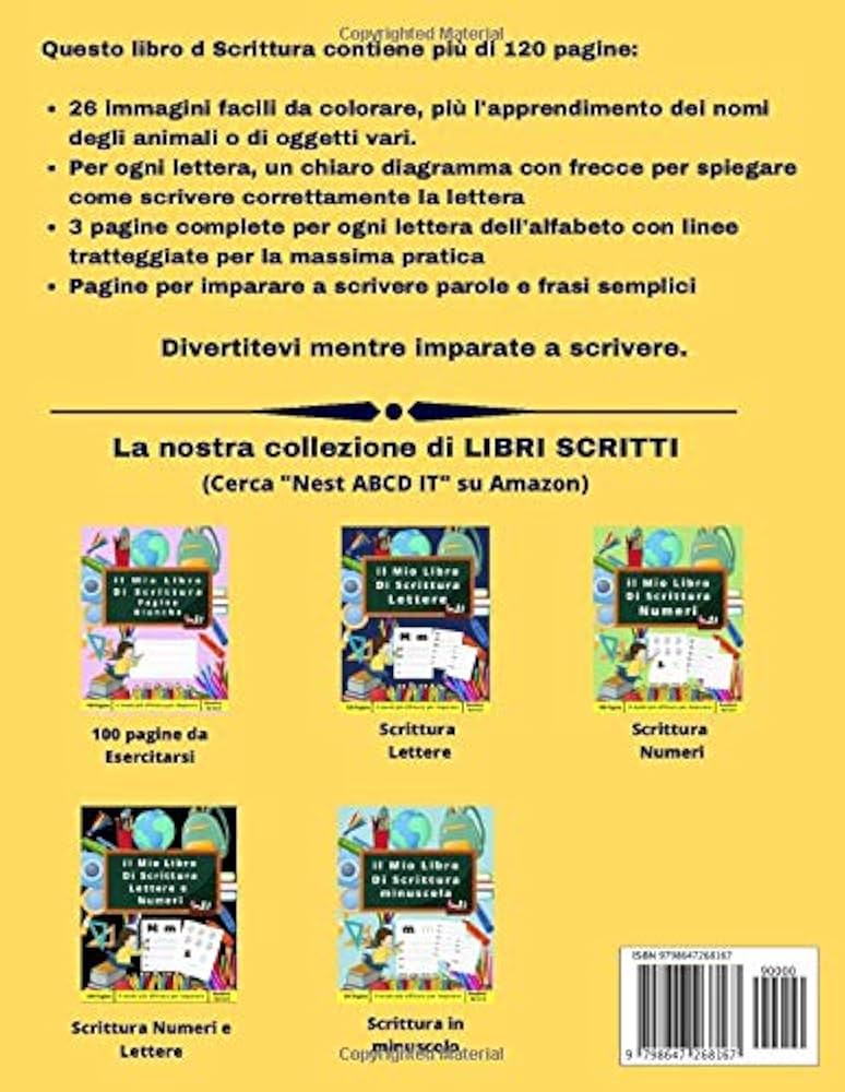 il mio Libro di Scrittura Maiuscola: Libro di attività per bambini : Dai 3 anni in su - Insegnate ai vostri bambini a disegnare lettere di l'alfabeto ...