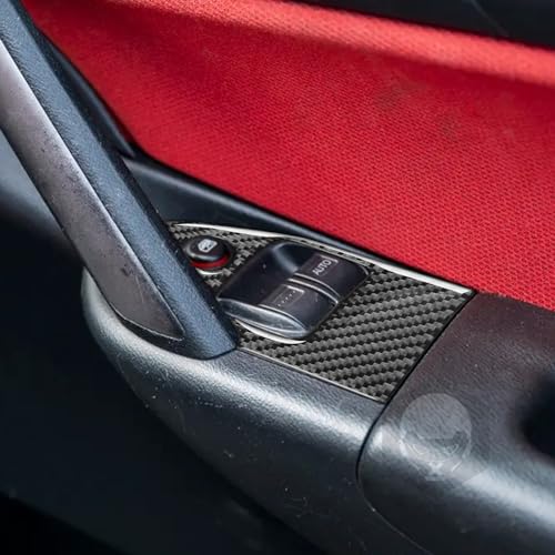 Real Premium Carbon Fiber Compatible with Honda Civic Si 2001 2002 2003 2004 2005 Accessories Car Window Lift Panel Cover Sticker Decal Interior Trim