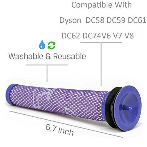 Filtro de substituição Dyson pré-motor lavável para substituição da ONEVER compatível com Dyson V6 V