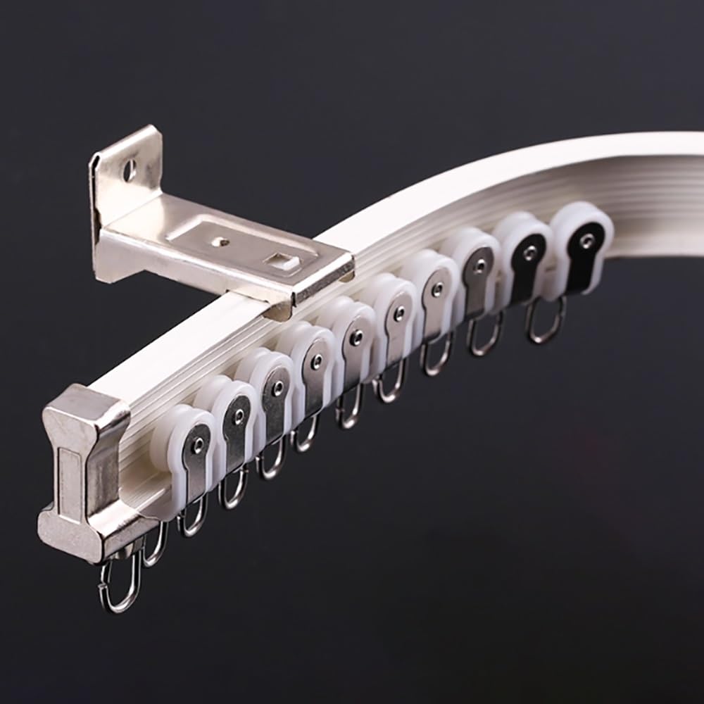 Système de rails à rideaux flexibles en aluminium de 3 m blanc