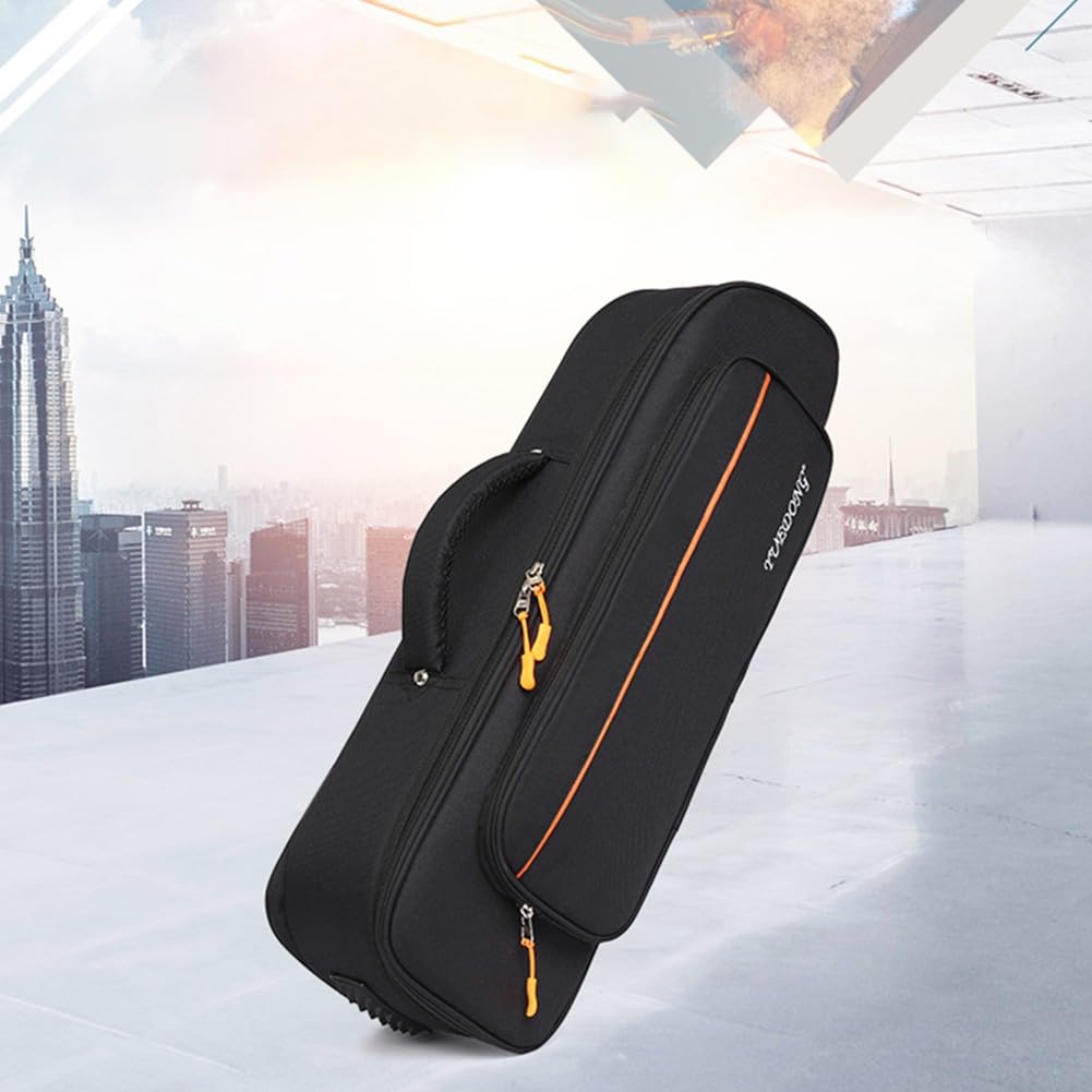 Sac à Dos de Transport pour Trompette, étui de Rangement Doux pour Accessoires d'instrument en Laiton avec poignée de Transport, Tissu Oxford résistant à l'eau, Noir (57 x 17 x 13 cm)