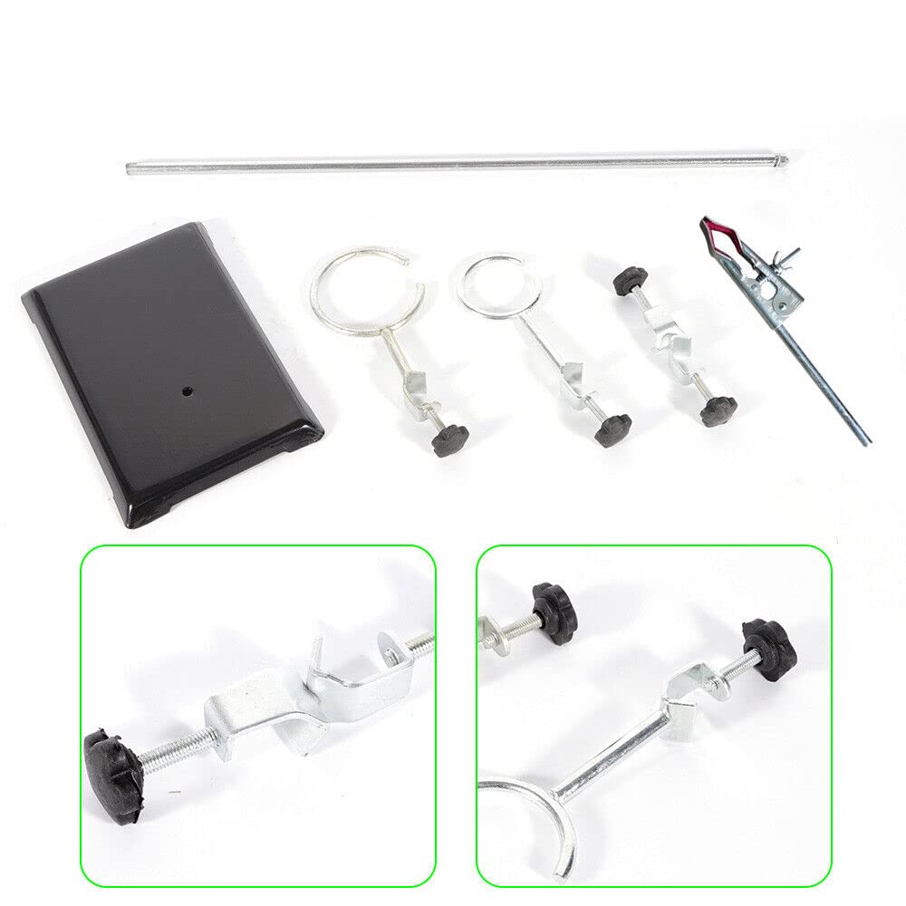 Trépied de laboratoire - Support de laboratoire - Poignée en métal - Support de laboratoire - Support de radiateur - Pinces et manchons pour chimie - Expérience physique - 50 cm